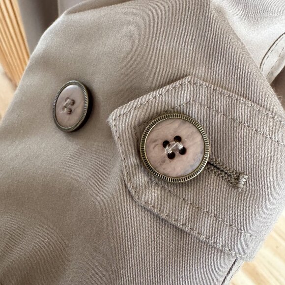 Vintage 1970s Double-breasted Trench Coat with belt Tan Womens Dannimac Rain (M) - Picture 6 of 7
